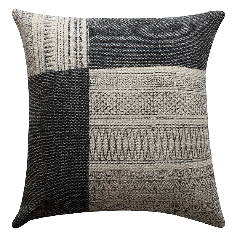 Benzara 24 x 24 Cotton Hand Woven Zippered Pillow with Kilim Printed Details, Multicolor