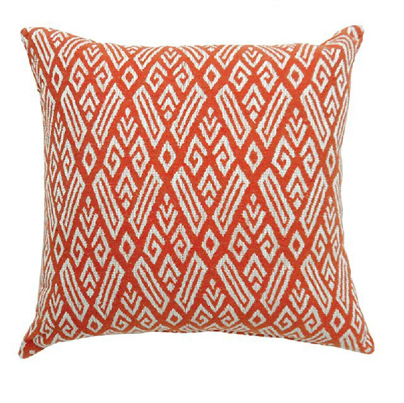 Benzara CICI Contemporary Big Pillow with Pattern Fabric, Red Finish, Set of 2