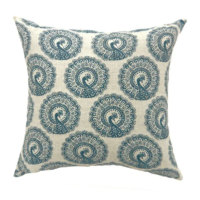 Benzara FIFI Contemporary Big Pillow with pattern Fabric, Blue Finish, Set of 2