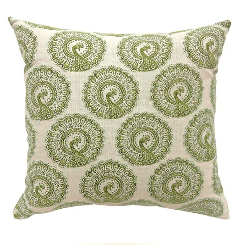 Benzara FIFI Contemporary Big Pillow with pattern Fabric, Green Finish, Set of 2