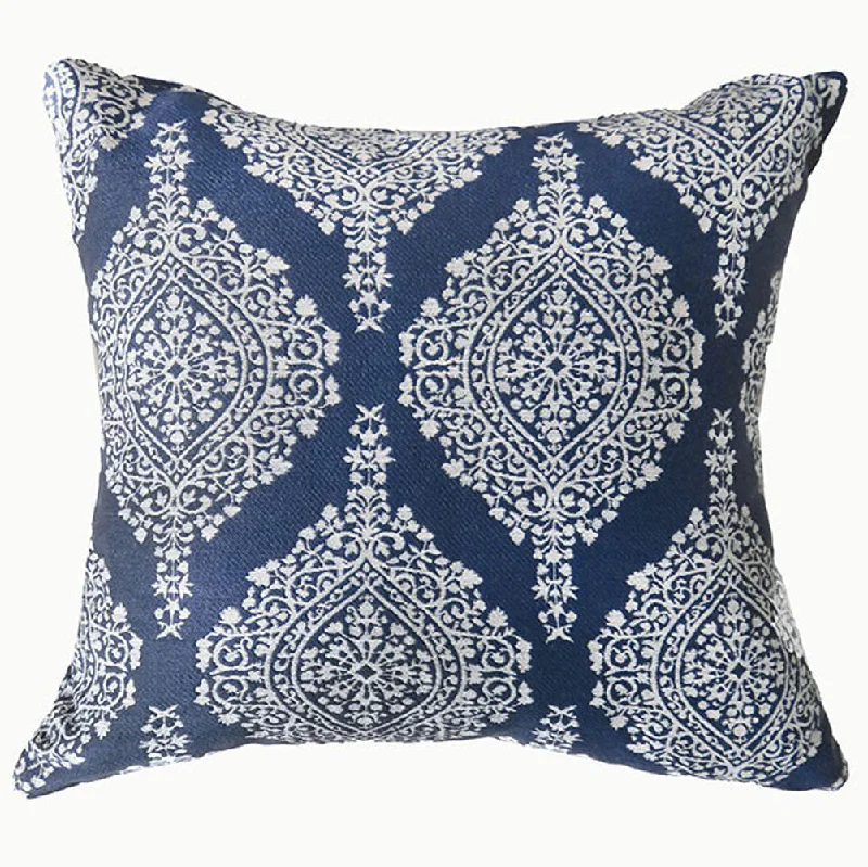 Benzara IDA Contemporary Big Pillow with fabric, Blue Finish, Set of 2