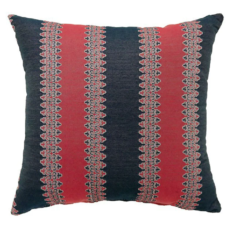 Benzara LARA Contemporary Small Pillow with Fabric, Red & Blue Finish, Set of 2