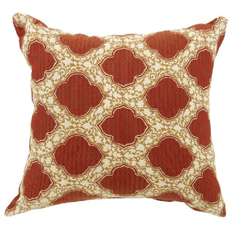 Benzara ROXY Contemporary Small Pillow with Pattern Fabric, Red Finish, Set of 2