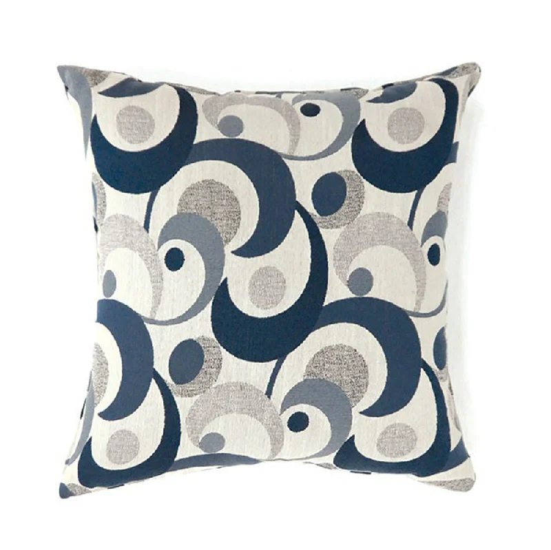 Benzara Swoosh Contemporary Pillow, Set of 2, Large, Blue