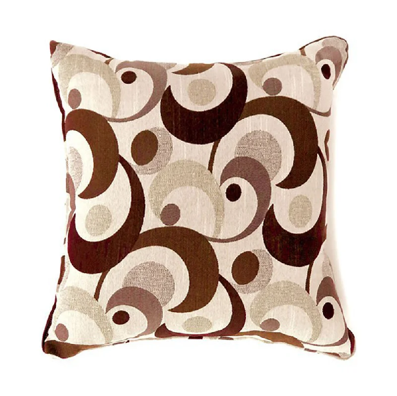 Benzara Swoosh Contemporary Pillow, Set of 2, Large, Brown