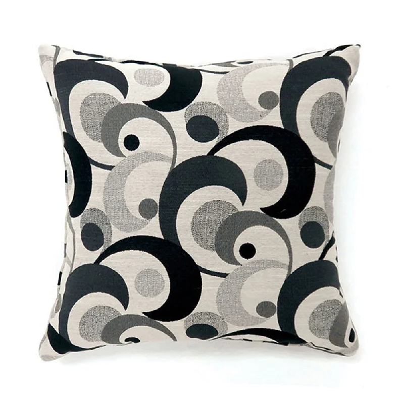 Benzara Swoosh Contemporary Pillow, Set of 2, Small, Black