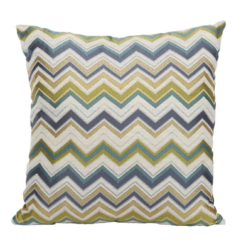 Benzara Woven Design Fabric Accent Pillow in Chevron Pattern, Multicolor