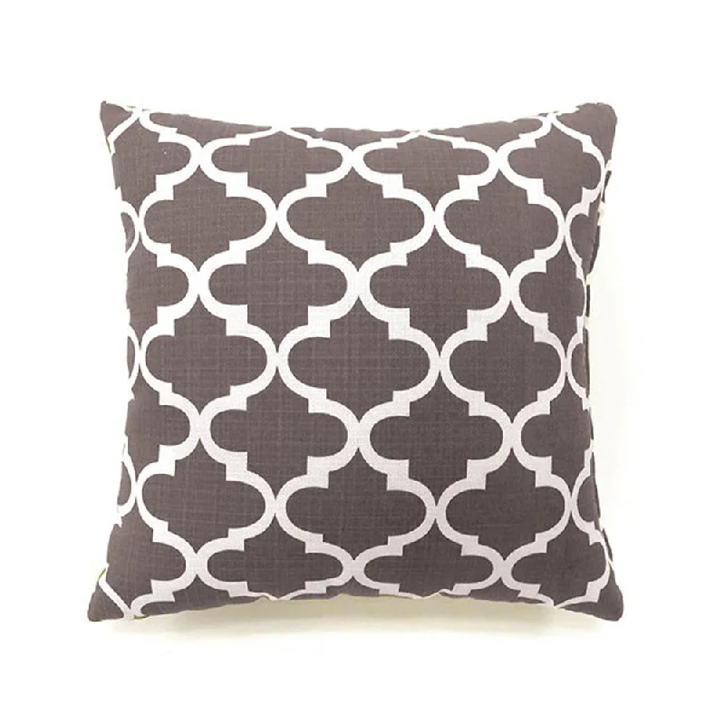 Benzara Xia Contemporary Pillow, Gray Quatrefoil, Set of 2