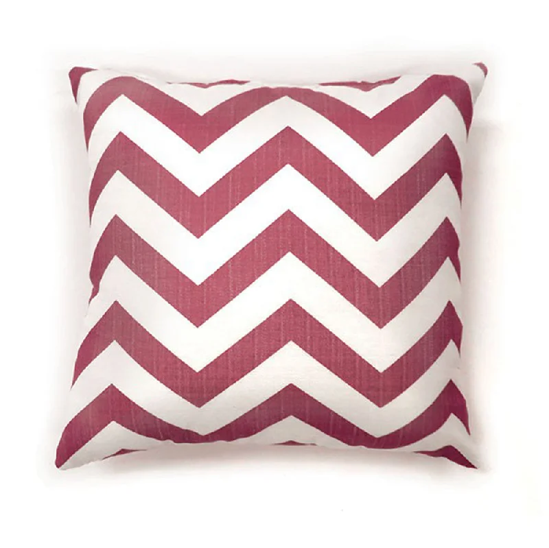 Benzara Zoe Contemporary Pillow, Red Chevron, Set of 2