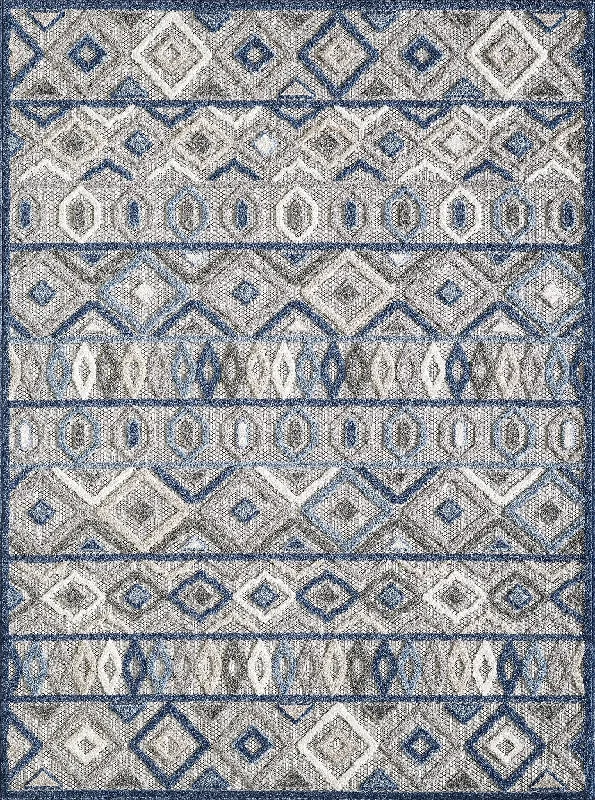 Calla 6921 Grey/Blue Aztec Rug