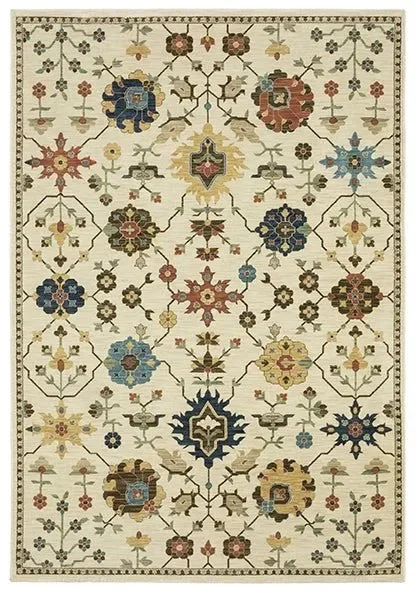 Francesca FR02M Ivory/Multi Rug