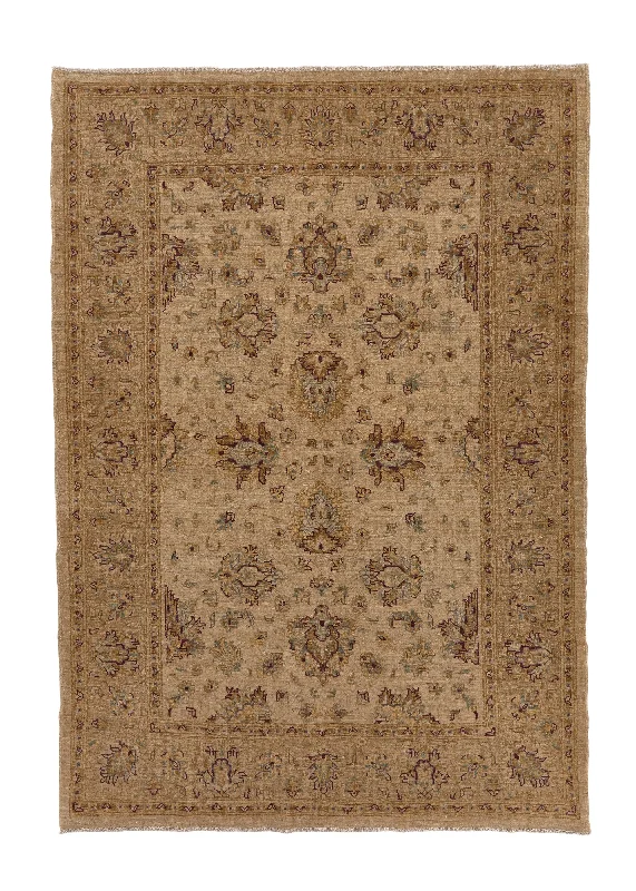 Oriental Rug Pakistani Handmade Area Transitional 4'11"x6'10" (5x7) Yellow/Gold Floral Oushak Design #35302