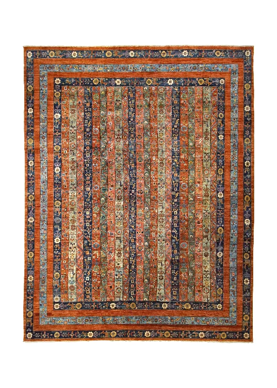 Oriental Rug Pakistani Handmade Area Transitional Tribal 9'0"x11'9" (9x12) Red Geometric Khorjin Design #A35036