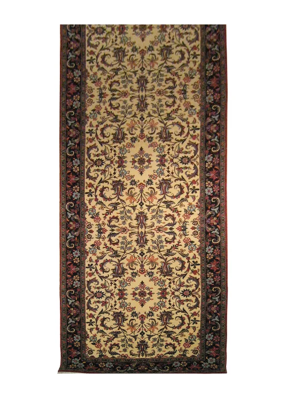 Persian Rug Bijar Handmade Runner Traditional 2'8"x13'2" (3x13) Whites/Beige Blue Floral Design #A12407