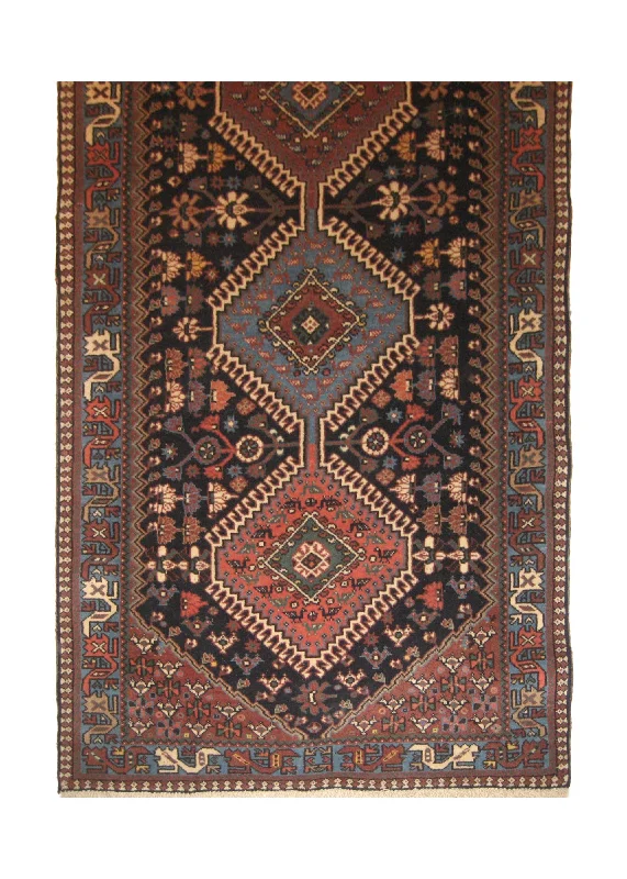 Persian Rug Yalameh Handmade Runner Tribal 2'11"x13'7" (3x14) Red Blue Geometric Design #A13802