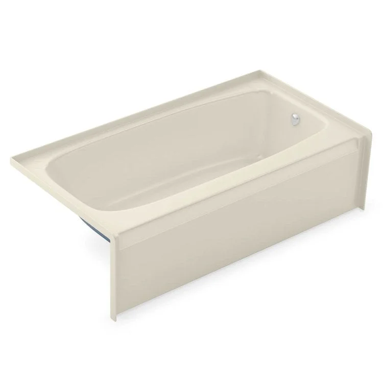 Tub 60 x 30-1/2 x 16 Inch 1-Piece Left Drain Outlet Bone AcrylX Rectangle