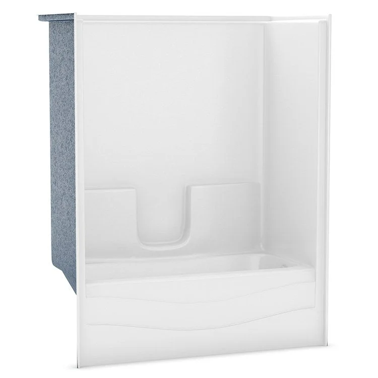 Tub and Shower Module 60 x 30 x 74-3/4 Inch AcrylX Right Drain White