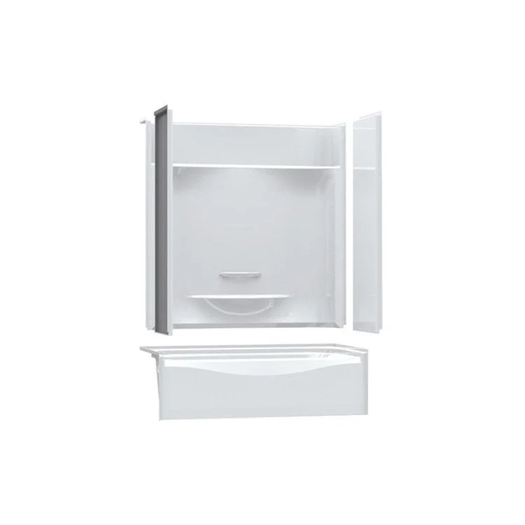 Tub and Shower Module KDTS3060 59-7/8 x 30-1/8 x 77-1/2 Inch AcrylX Left Drain White