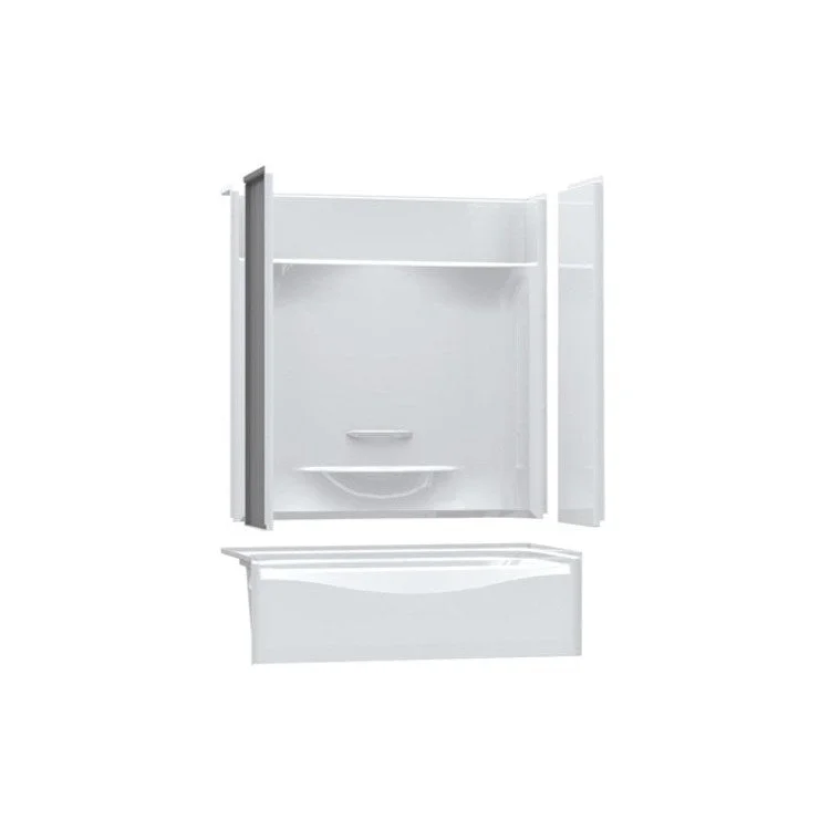 Tub and Shower Module KDTS3260 59-7/8 x 32 x 79-1/4 Inch AcrylX Left Drain White