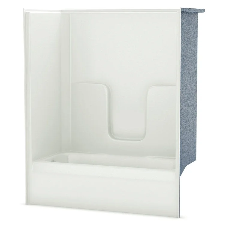 Tub and Shower Module 60 x 31-1/2 x 72 Inch AcrylX Left Drain Biscuit