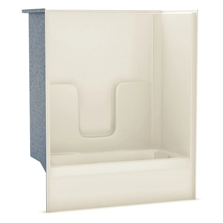 Tub and Shower Module 60 x 31-1/2 x 72 Inch AcrylX Right Drain Bone