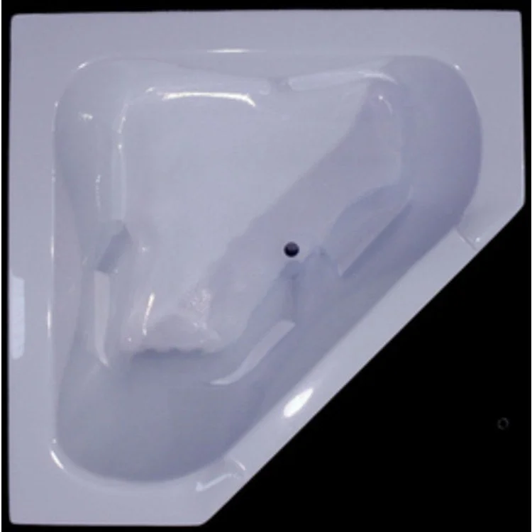 Tub 59 x 59 x 21-1/2 Inch Corner Apronless Bodyfit Self-Rimming Front Center Drain Outlet Bone AcrylX