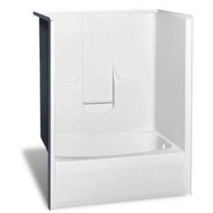 Tub and Shower Module 60 x 40-1/2 x 73-1/2 Inch AcrylX Left Drain Biscuit