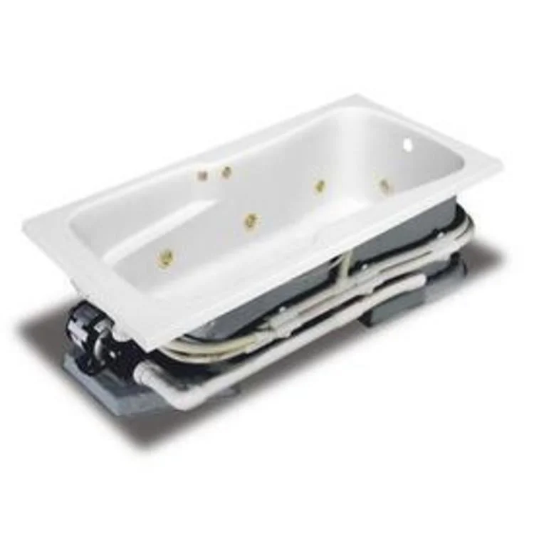 Whirlpool Tub 72 x 36 x 21-1/2 Inch Bone Trim Homestead End Drain Outlet Bone Rectangle