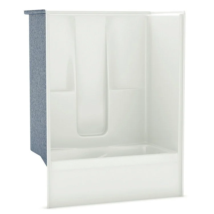 Tub and Shower Module 60 x 33 x 77 Inch AcrylX Right Hand Biscuit