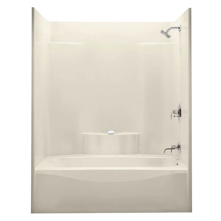 Tub and Shower Module 59-7/8 x 35-7/8 x 75-1/8 Inch AcrylX Left Hand Bone