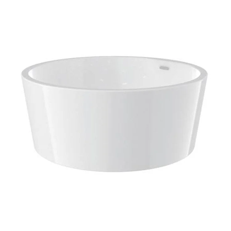 Freestanding Tub Wilshire Soaking Round Acrylic White/Polished Brass Drain and Overflow Covers No Faucet Holes