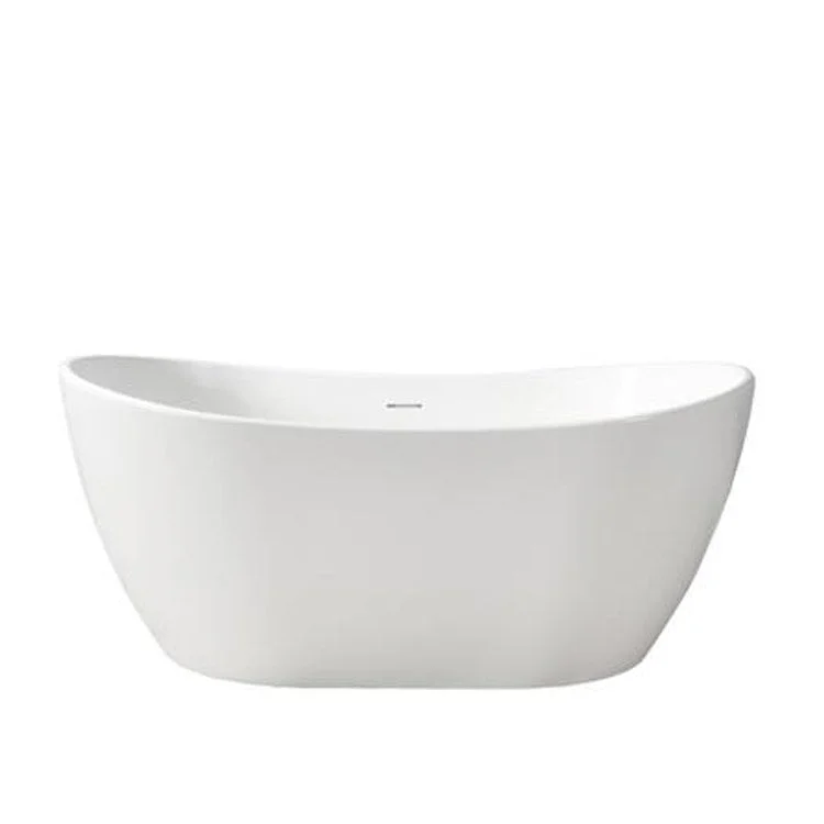 Freestanding Tub Edison 56 Inch Double Slipper Matte White Oval Resin No Faucet Holes