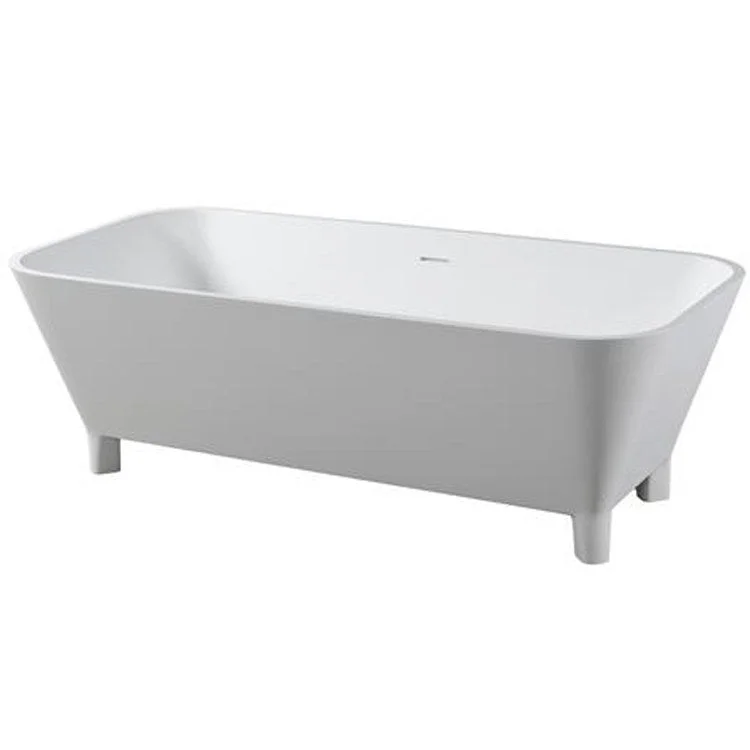 Freestanding Tub Scofield 67 Inch Matte White Oval Resin with Feet No Faucet Holes Rolled Rim