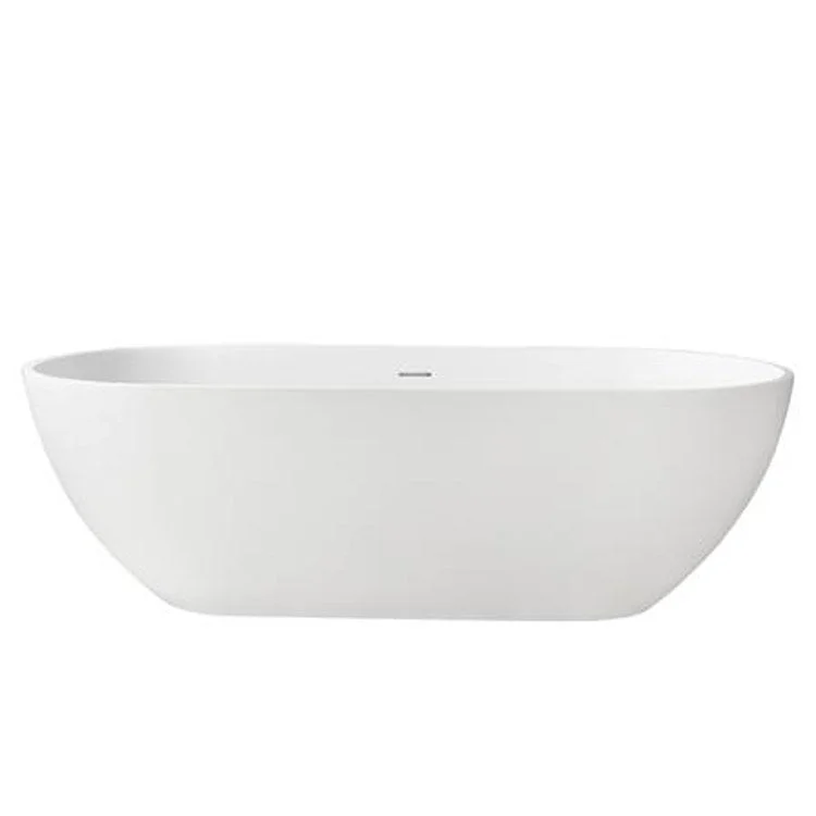 Freestanding Tub Nyoko 68 Inch Gloss White Oval Resin No Faucet Holes