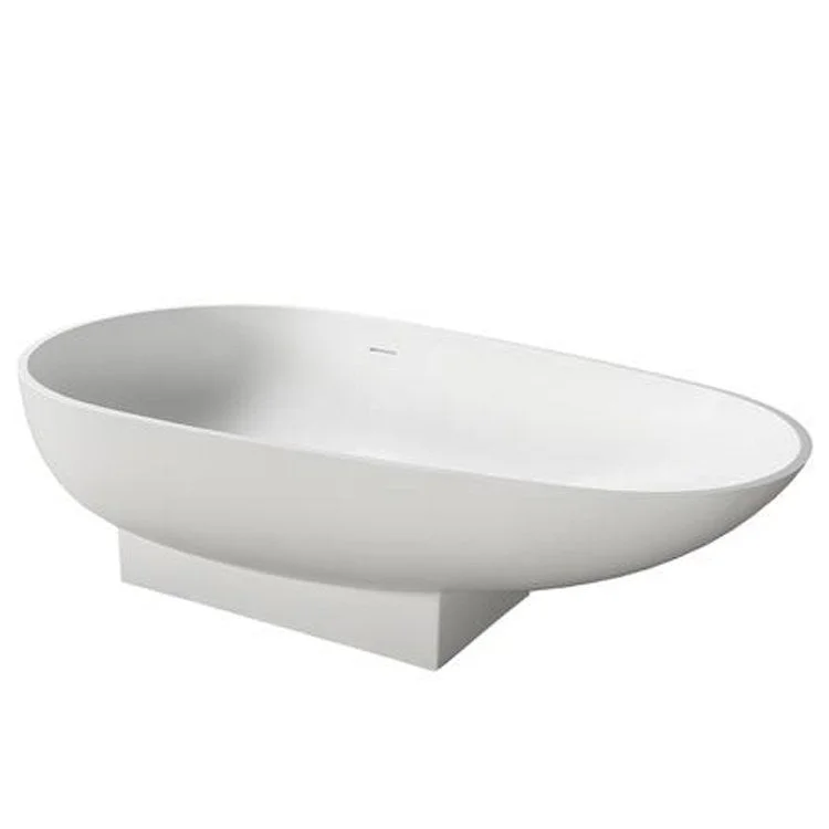 Freestanding Tub Carlyle 70 Inch Matte White Oval Resin No Faucet Holes