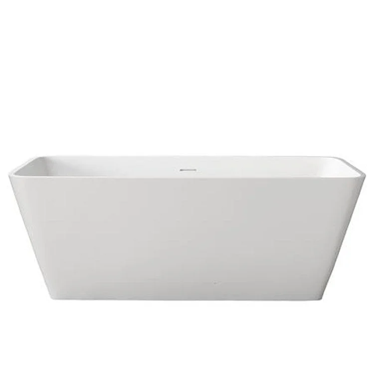 Freestanding Tub Romo 59 Inch Matte White Rectangle Resin No Faucet Holes