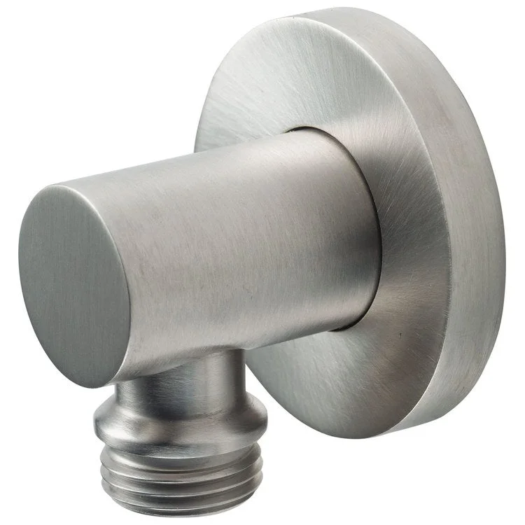 Contemporary Supply Elbow with Round Base - Satin Nickel