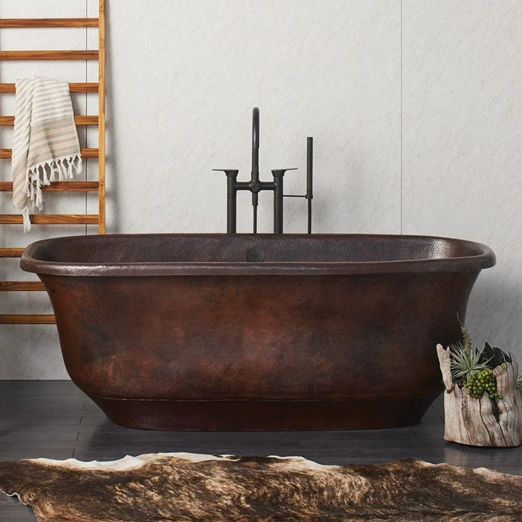 Santorini 66"x32.5" Copper Freestanding Slipper Bathtub