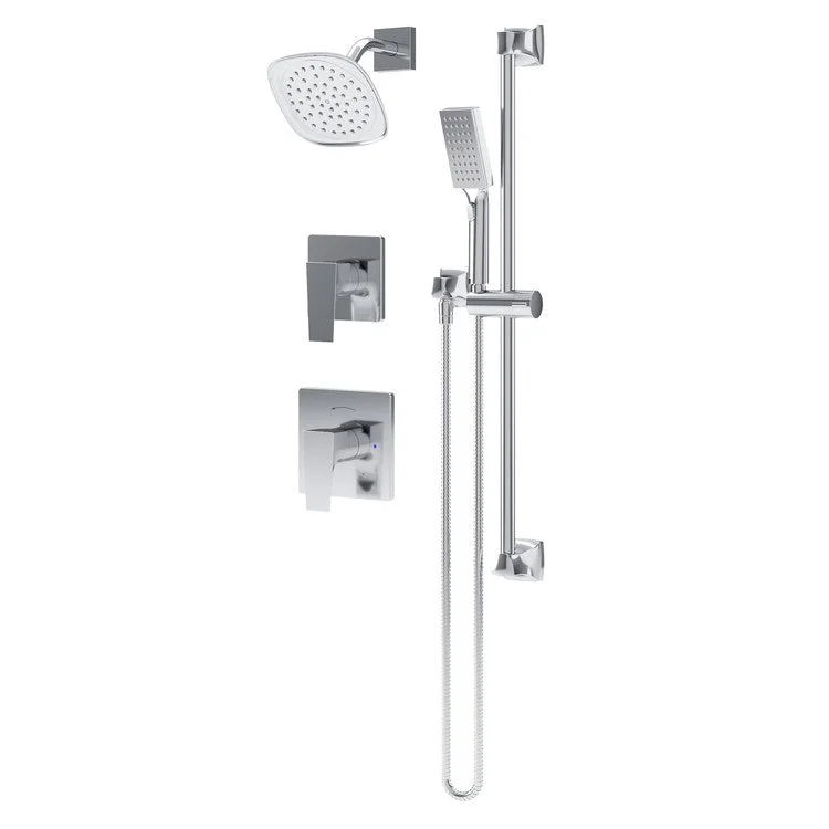 Handshower Trim Verity HydroMersion Shower Polished Chrome ADA 2.0 Gallons per Minute with 30 Inch Handshower Slide Bar with 60 Inch Flexible Metal Hose