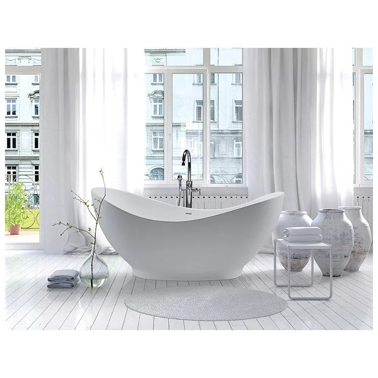 Air Tub Juliet 2 67 x 29 Inch Freestanding Air Bath Center White Matte Oval Sculpturestone 69 Gallons 29 Inch