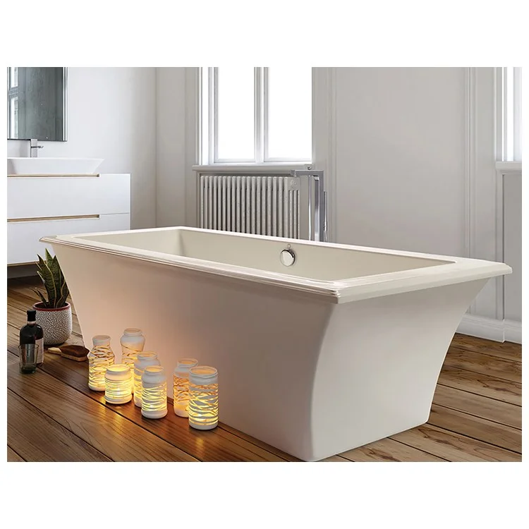 Soaking Tub Madelyn 3 66 x 36 Inch Freestanding Less Base Center White Acrylic