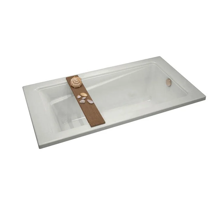 Soaking Tub Exhibit 59-7/8 x 36 x 18 Inch Drop-In End White Acrylic