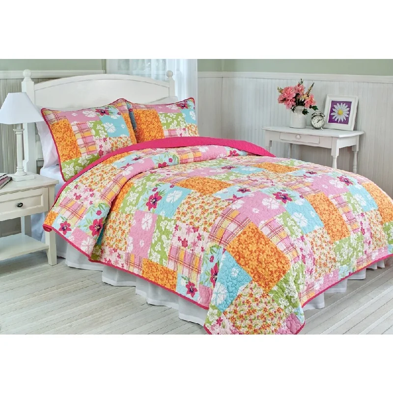 Aloha Girl's Multicolor Printed 3-piece Quilt Set