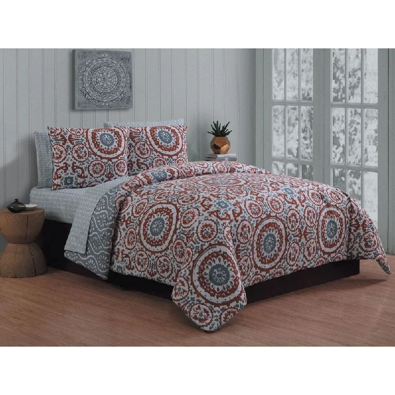 Avondale Manor Leona Rust 8-piece Bed in a Bag Set