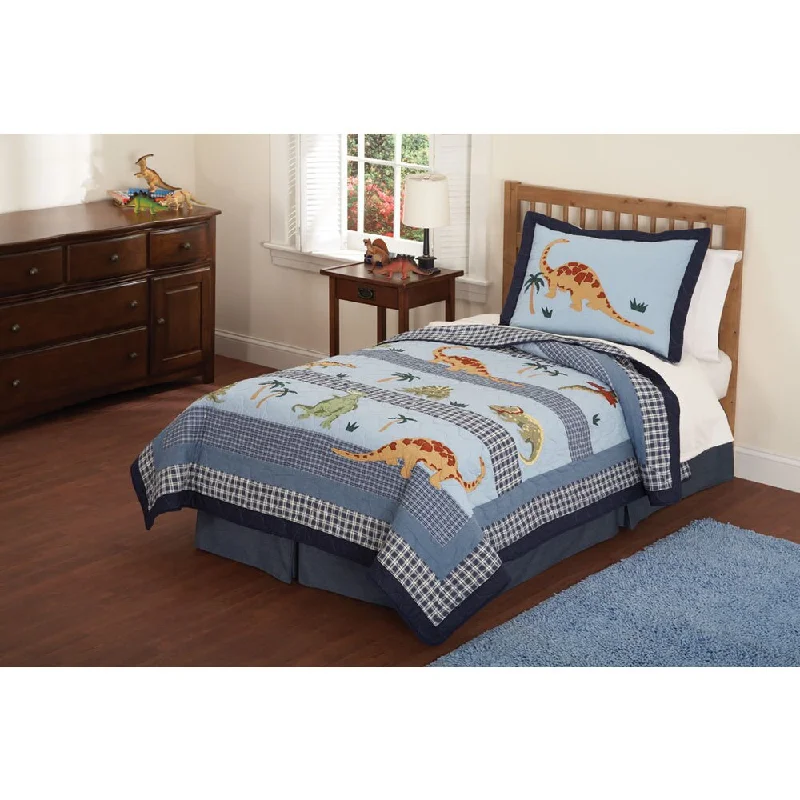 Dino Dave Cotton 3-piece Quilt Set