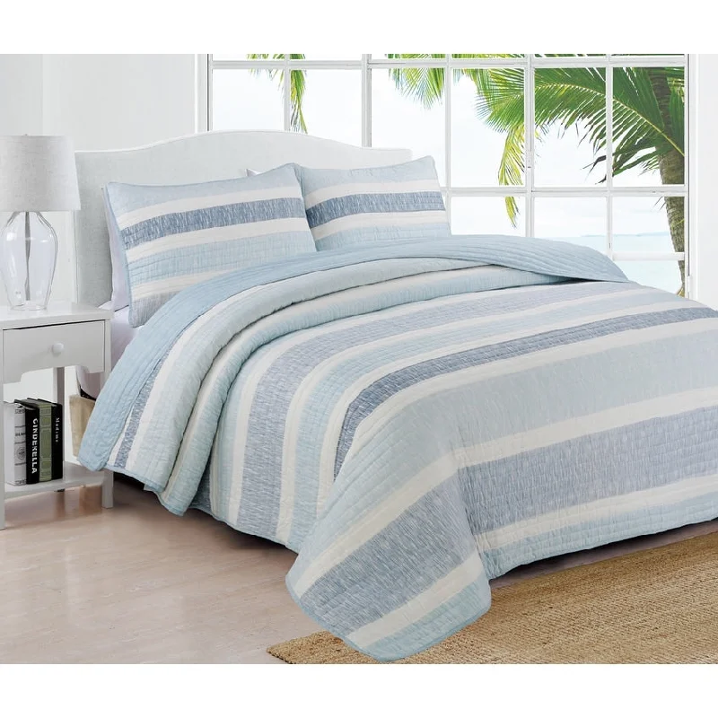 Estate Collection Delray Striped Quilt Set