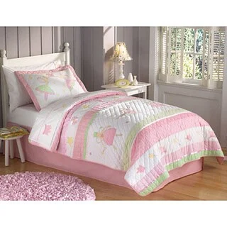 Fairy Ballerina Applique 3-piece Quilt Set