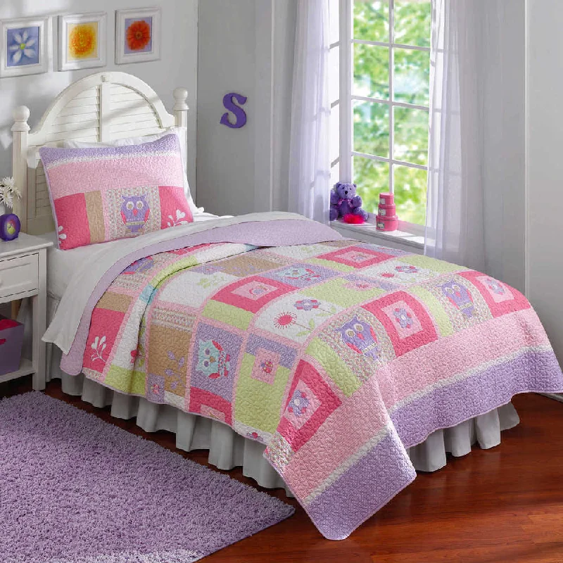 Happy Owls 3-piece Quilt Set