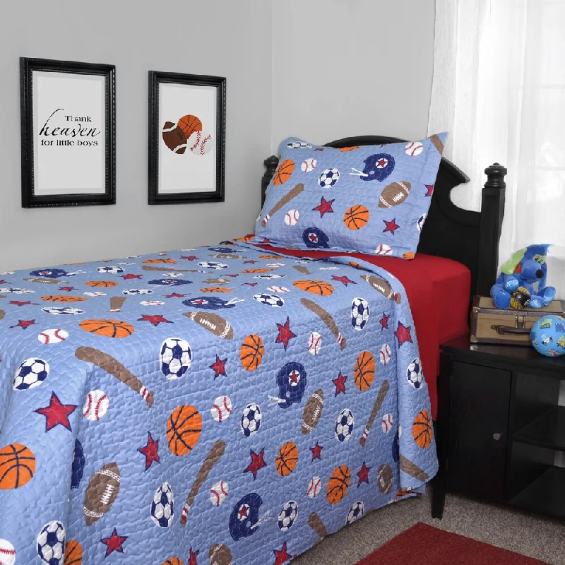 Journee Home Kid's Game Time Printed 2-piece Quilt Set