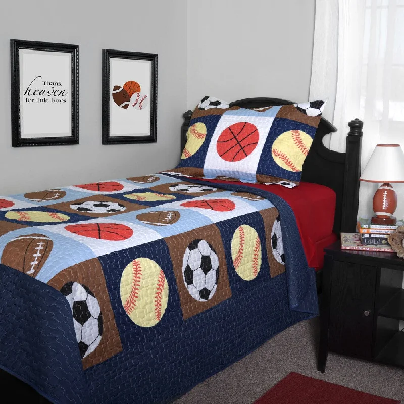 Journee Home Kid's Sport Life Printed 2-piece Quilt Set